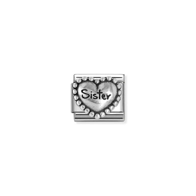 Silvershine Heart Sister Charm