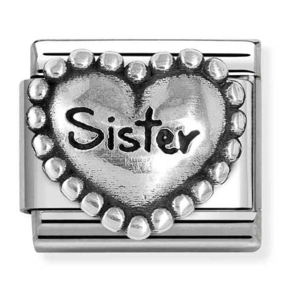 Silvershine Heart Sister Charm