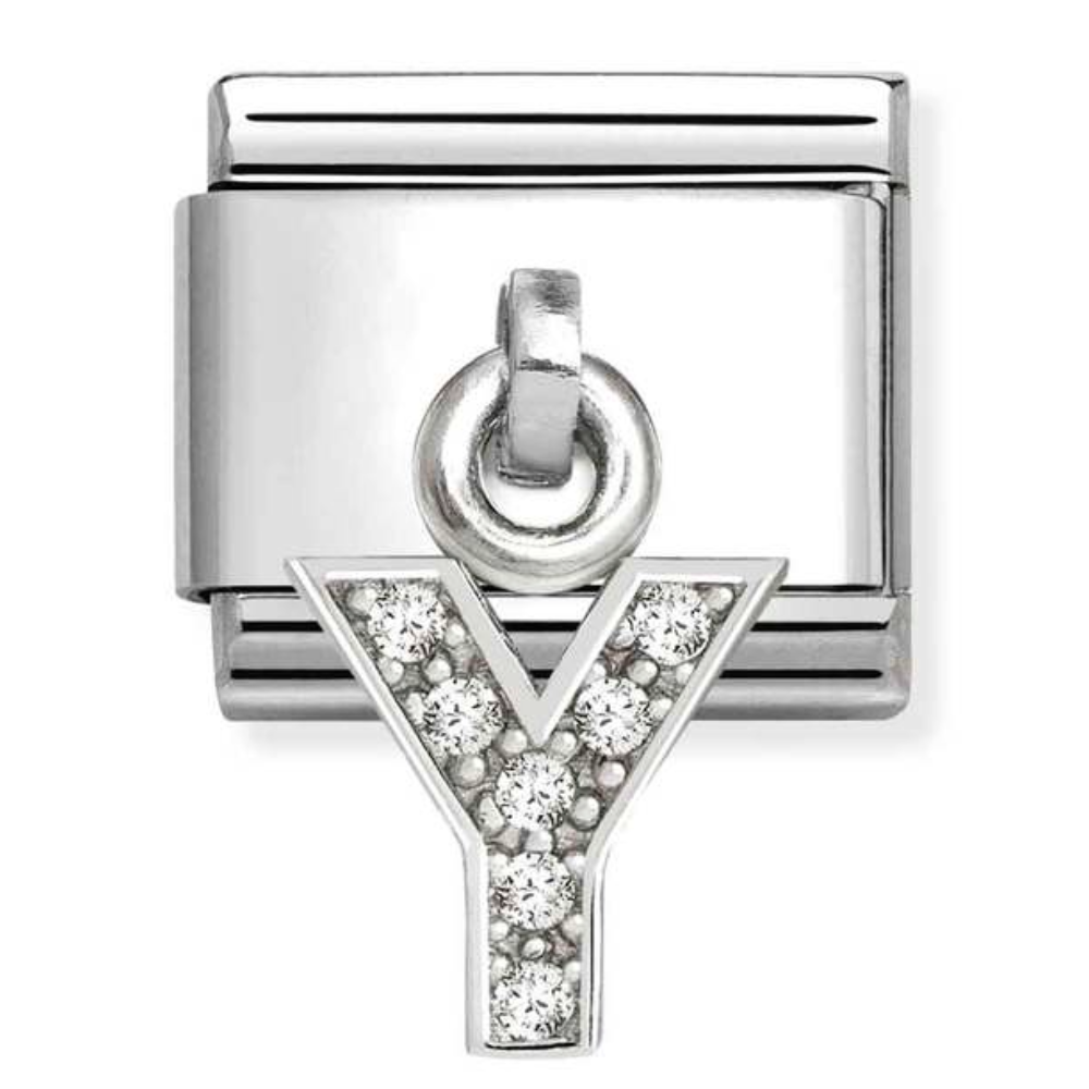 Nomination Silvershine Letter Y CZ Drop Charm
