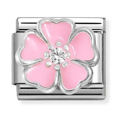 Silvershine Pink Flower Charm
