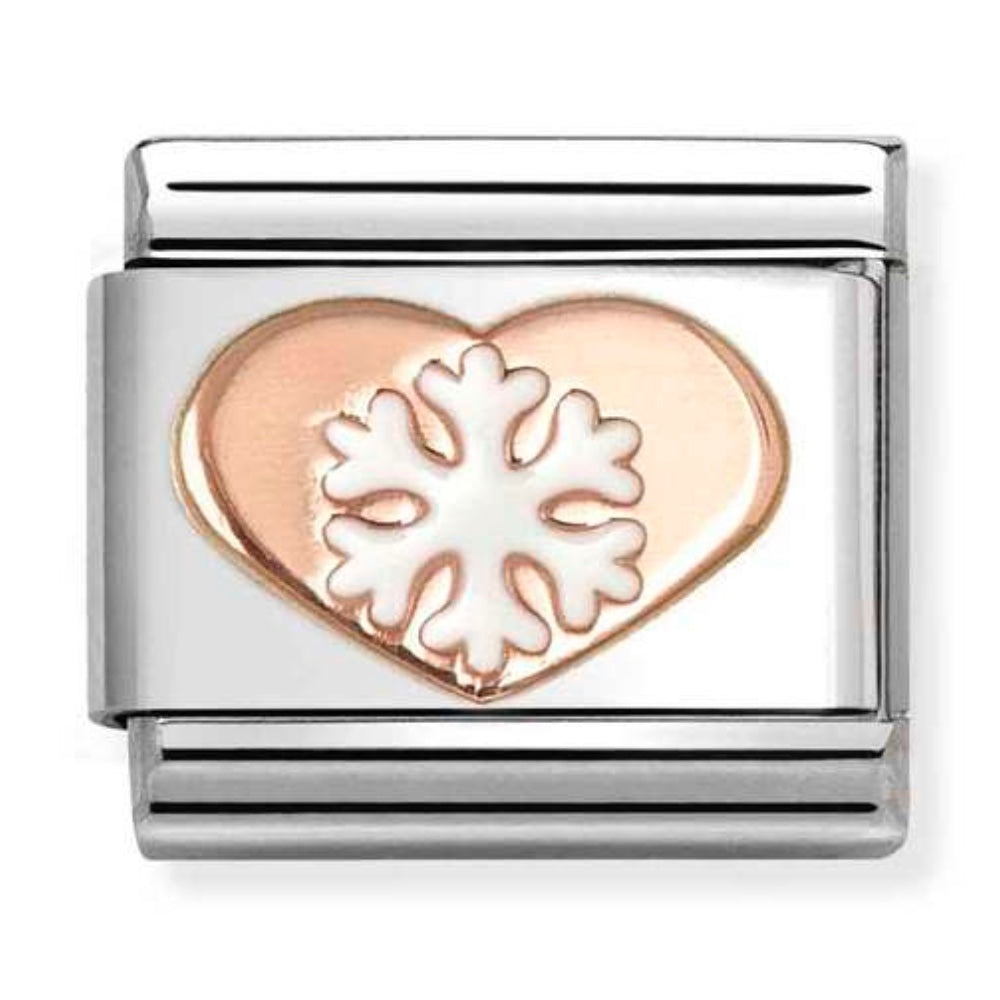 Nomination Rose Gold Heart Snowflake Charm