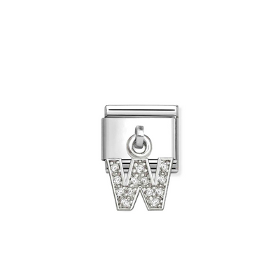Nomination Silvershine Letter W CZ Drop Charm