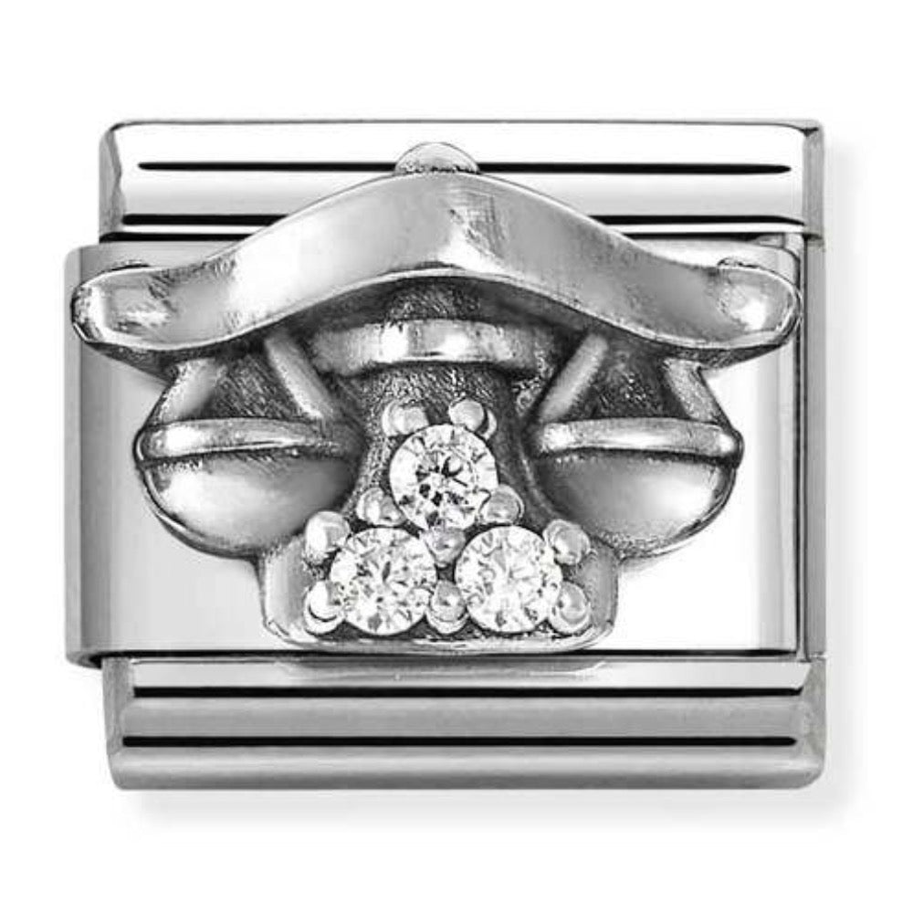 Silvershine CZ Libra Charm