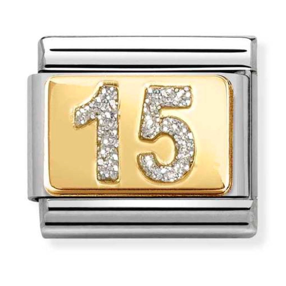 Classic Gold Glitter 15 Charm