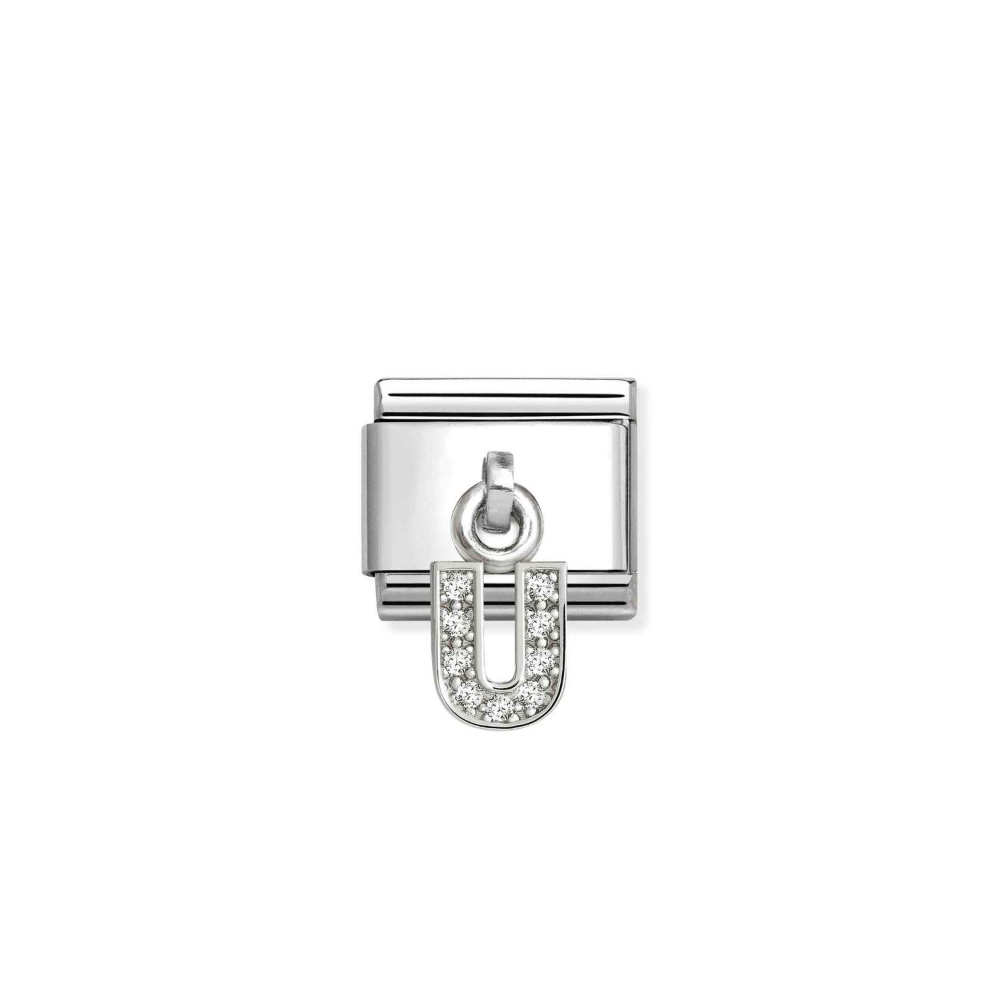 Nomination Silvershine Letter U CZ Drop Charm