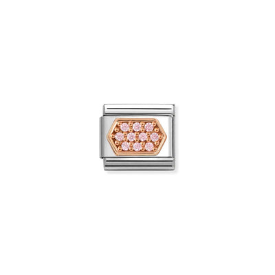 Rose Gold Pink CZ Pave Charm