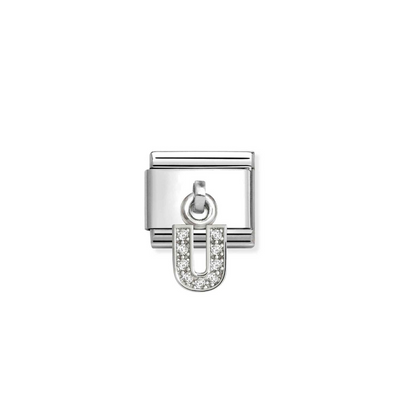 Nomination Silvershine Letter U CZ Drop Charm