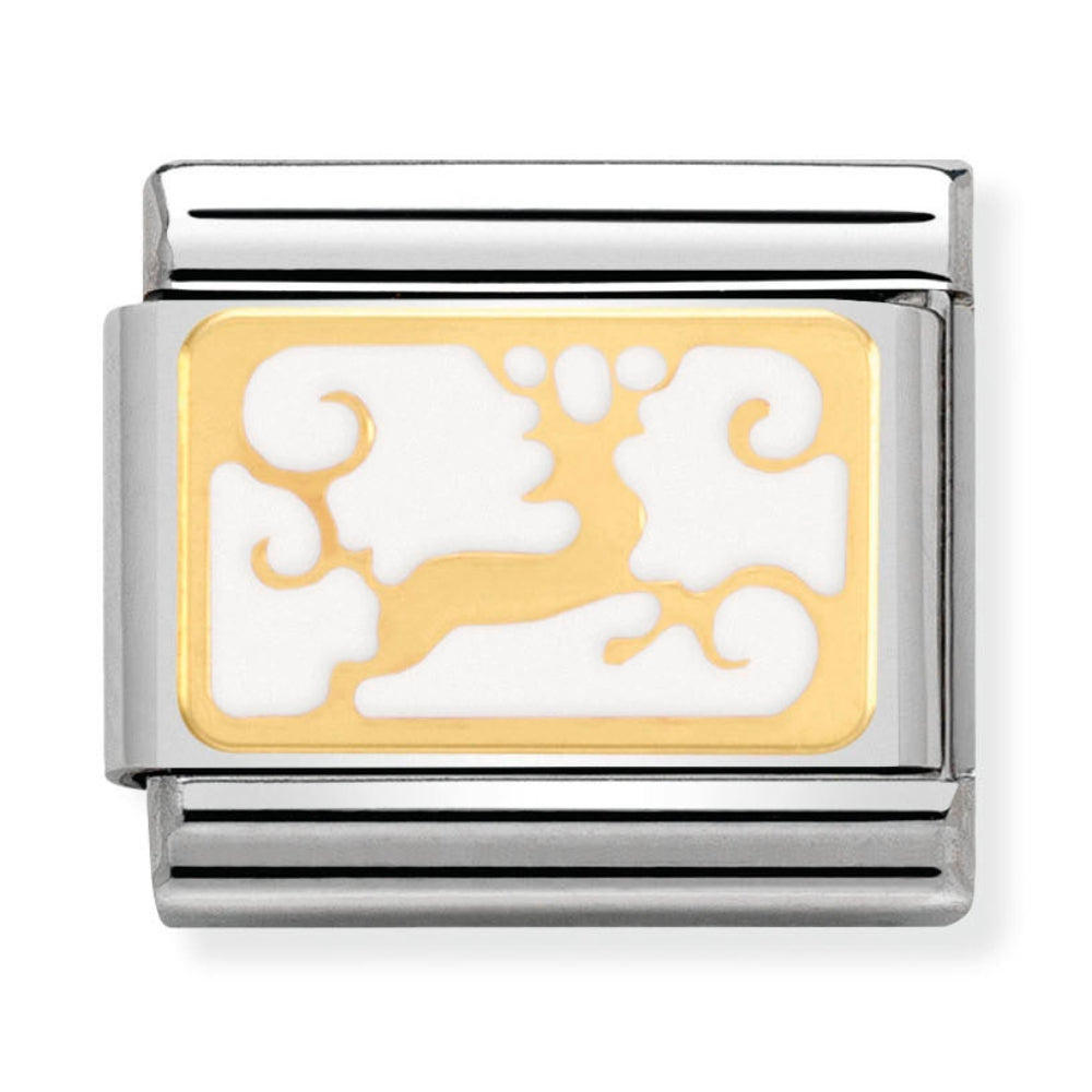 Nomination Gold Enamel Reindeer Charm