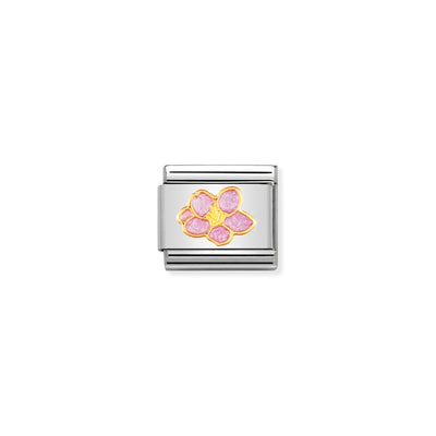 Nomination Gold Pink Flower