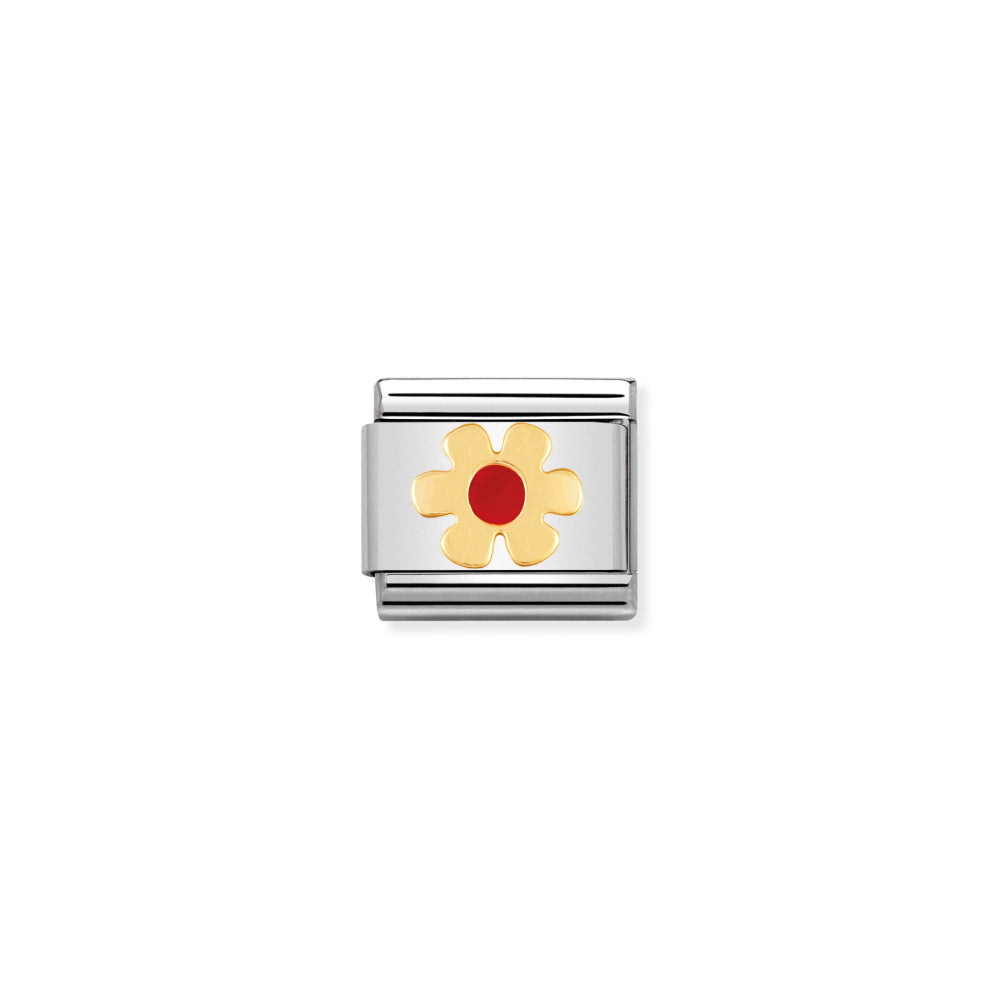 Nomination Gold & Red Flower
