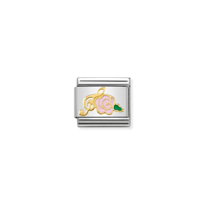 Nomination Gold And Pink Flower With Music Note