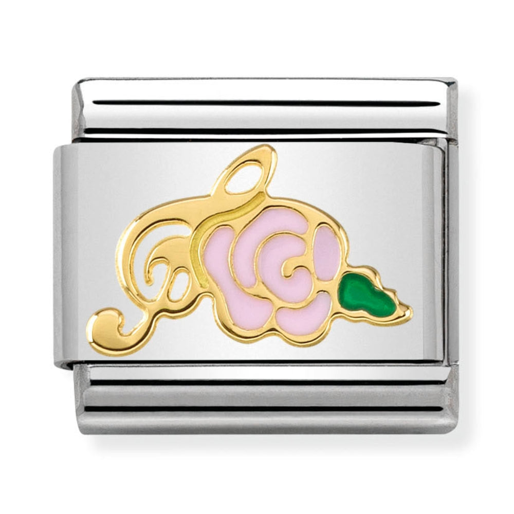 Nomination Gold And Pink Flower With Music Note