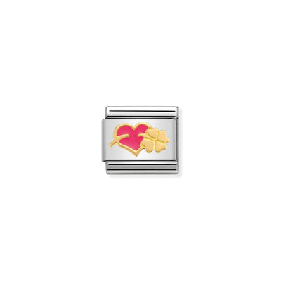 Nomination Pink Heart Clover Charm