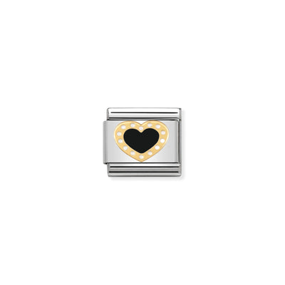 Nomination Black & Gold Heart