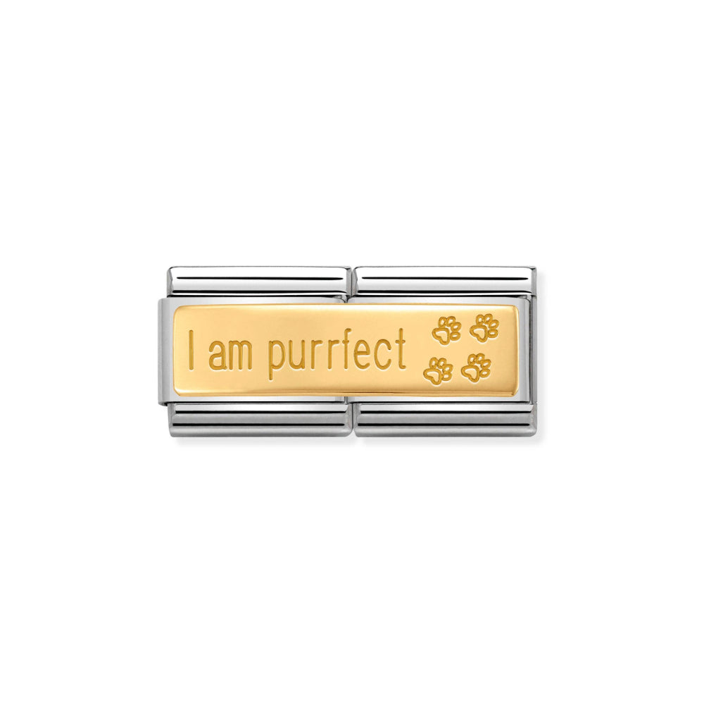 Nomination Double Link Gold ' I Am Purrfect '