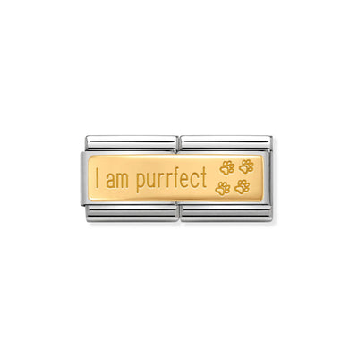 Nomination Double Link Gold ' I Am Purrfect '