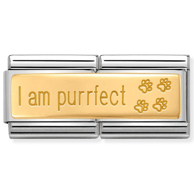 Nomination Double Link Gold ' I Am Purrfect '