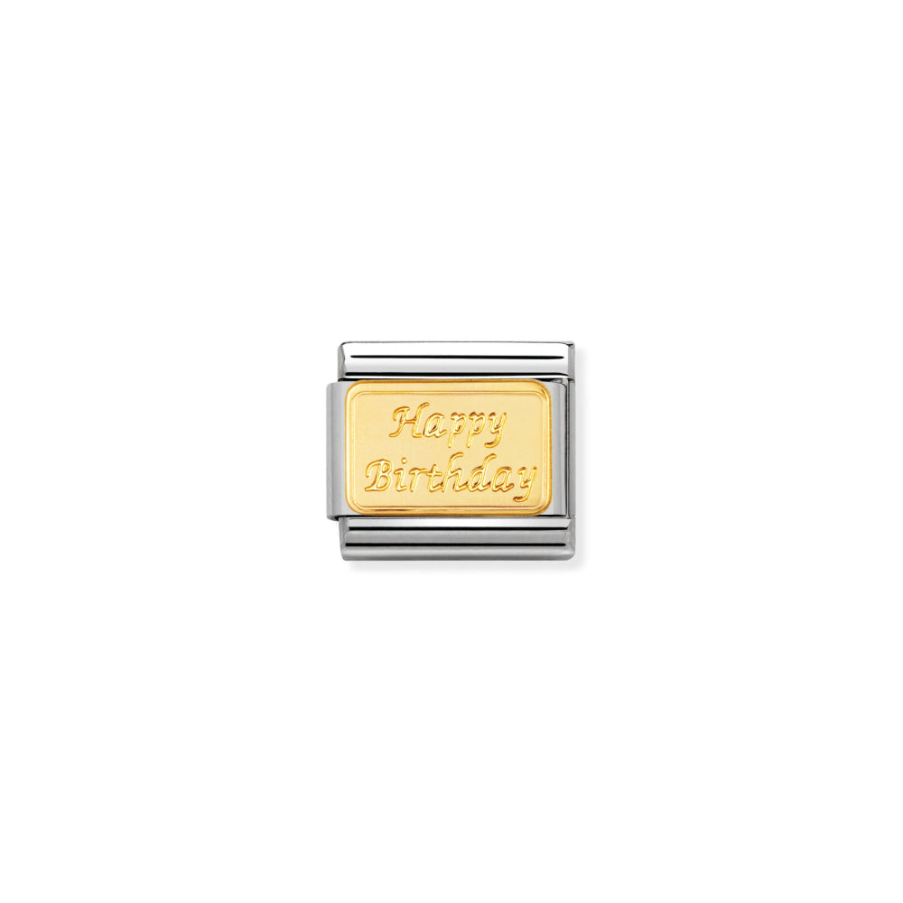 Nomination Gold Happy Birthday Charm