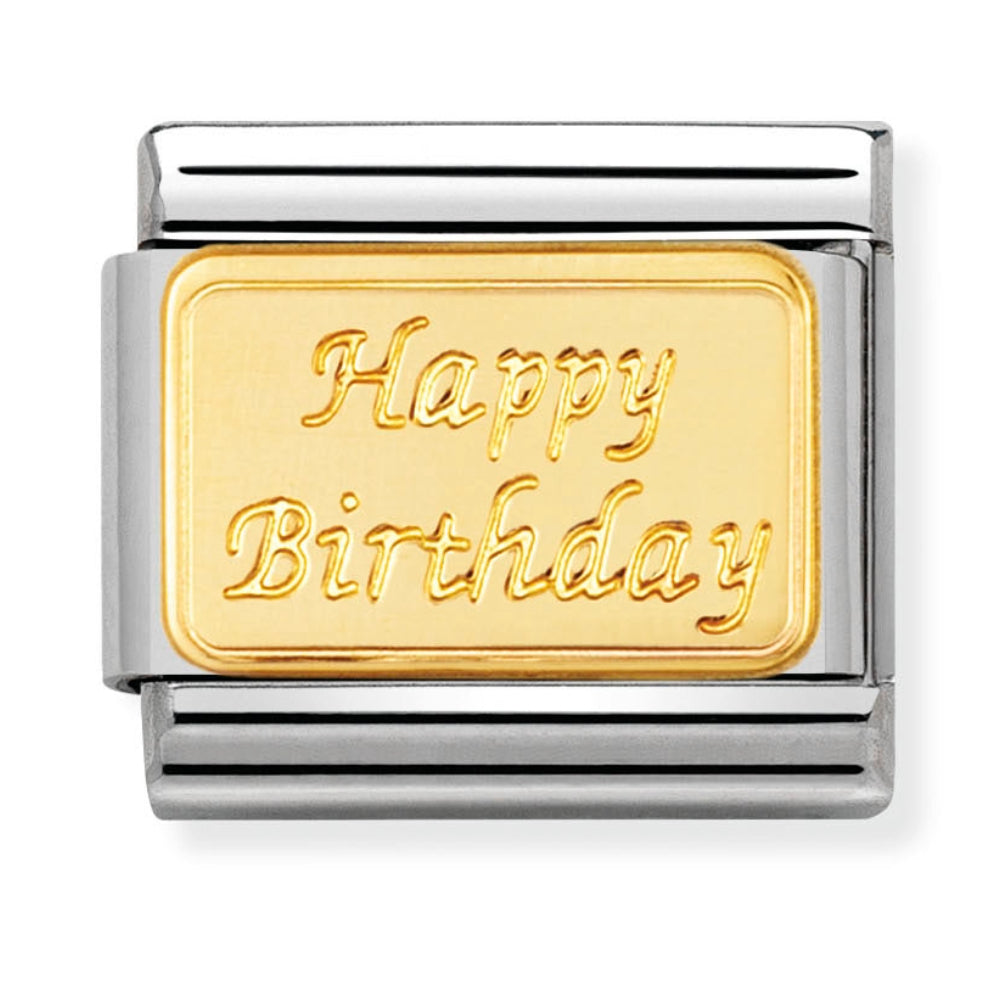 Nomination Gold Happy Birthday Charm