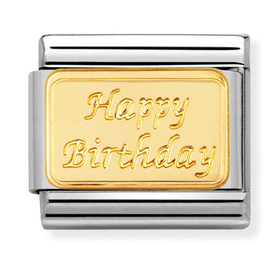 Nomination Gold Happy Birthday Charm