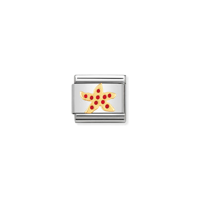Nomination Gold & Red Starfish Charm