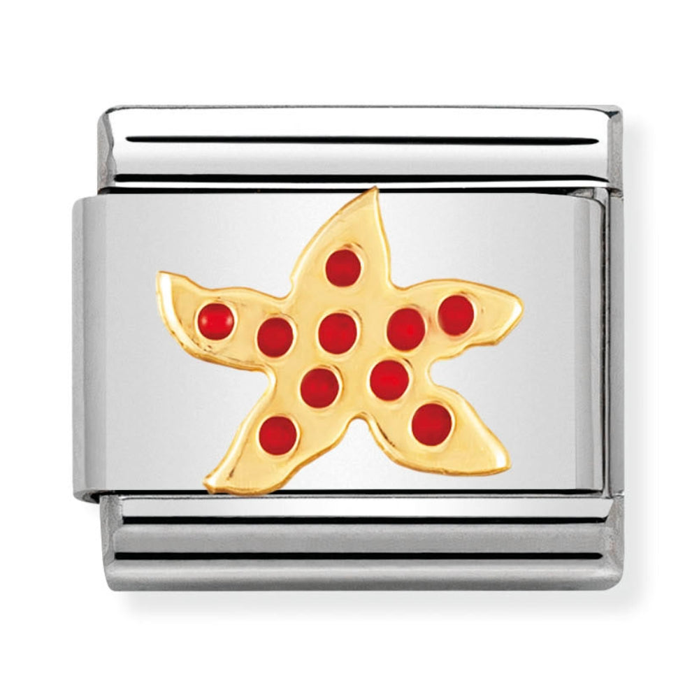 Nomination Gold & Red Starfish Charm