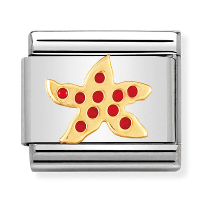 Nomination Gold & Red Starfish Charm