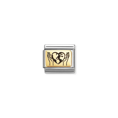 Nomination Gold World Heart Charm