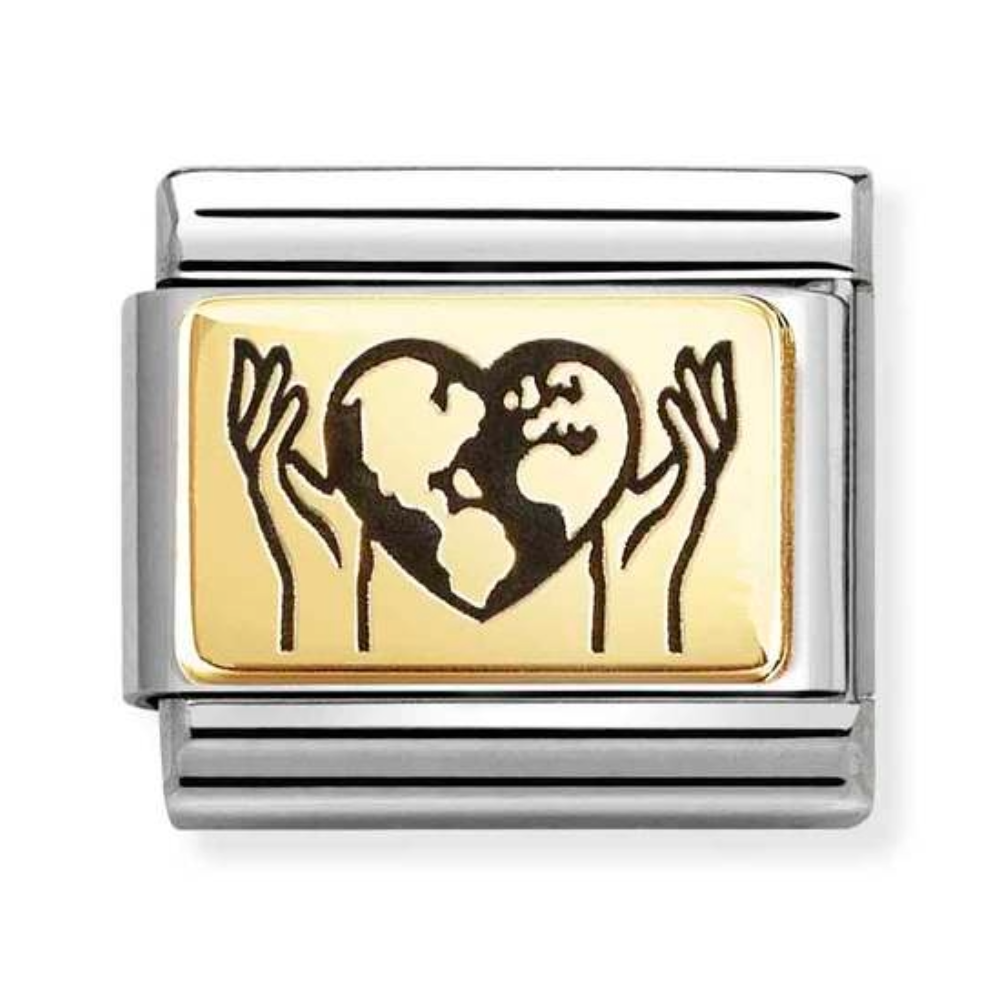 Nomination Gold World Heart Charm