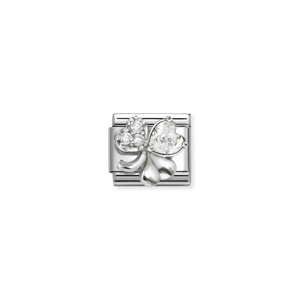 Nomination silver clover CZ Charm