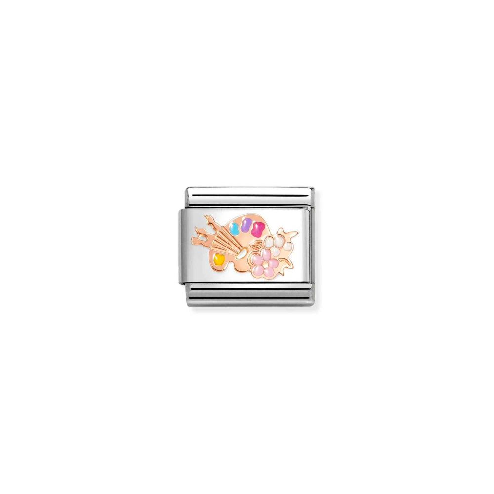 Classic Rose Gold Artists Palette Charm