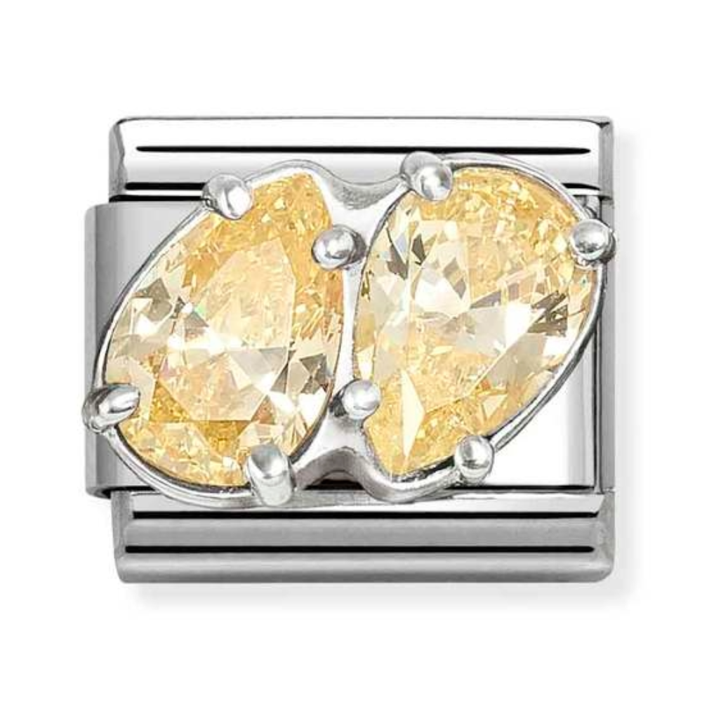 Nomination Yellow Double Stone Charm