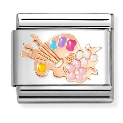 Classic Rose Gold Artists Palette Charm