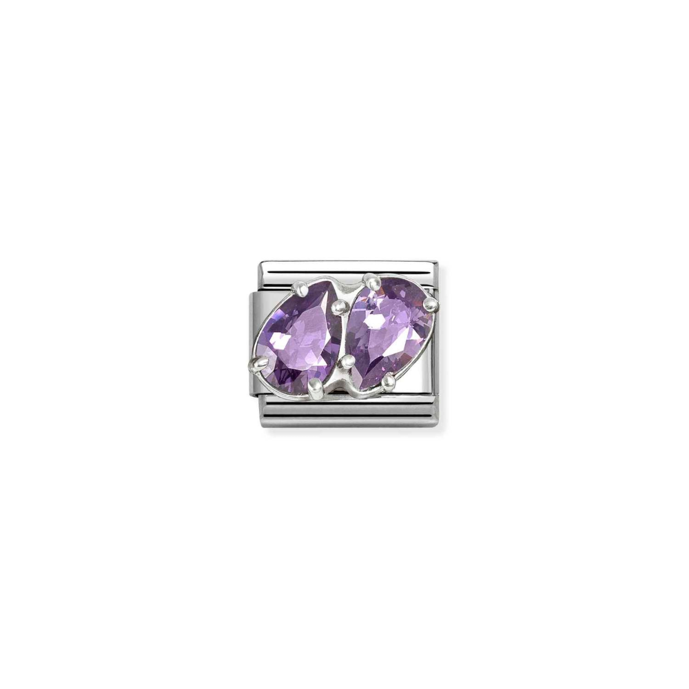 Nomination Purple Double Stone Charm