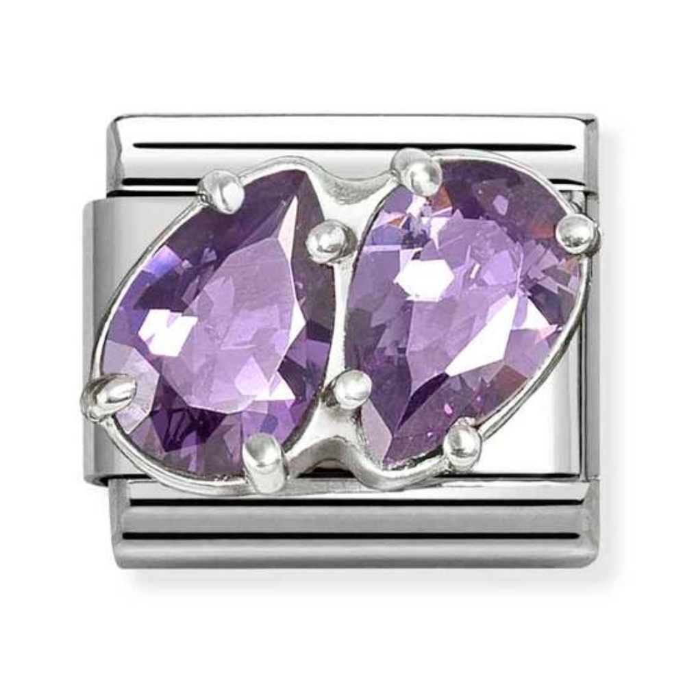 Nomination Purple Double Stone Charm