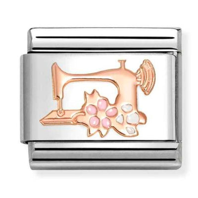 Classic Rose Gold Sewing Machine Charm