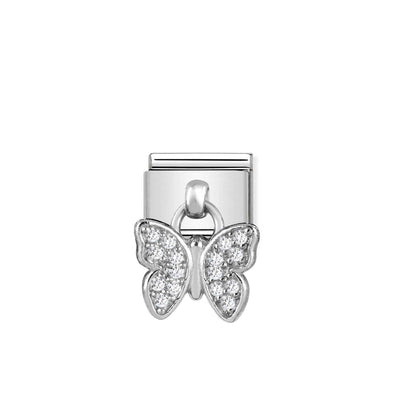 Silvershine CZ Butterfly Charm