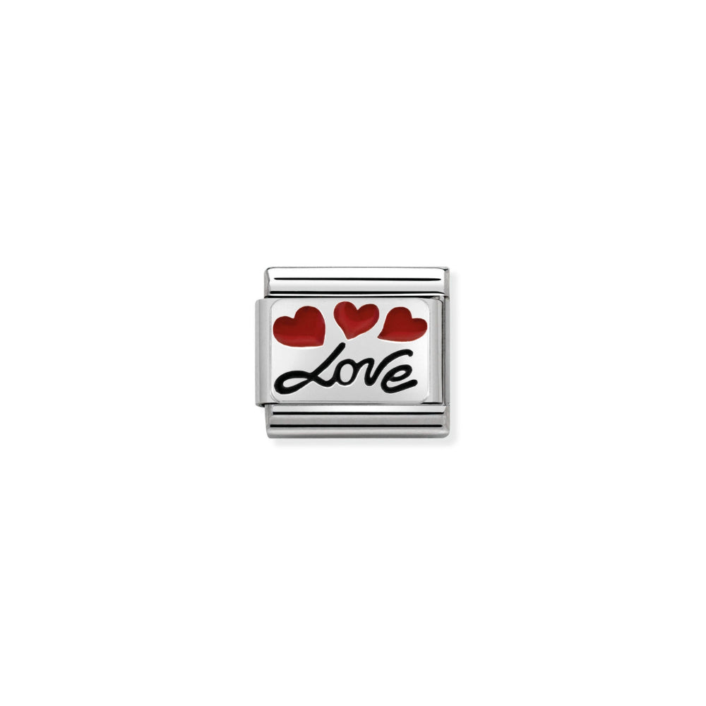 Silvershine Love Triple Heart Charm