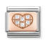 Nomination Rose Gold Heart with CZ Plate
