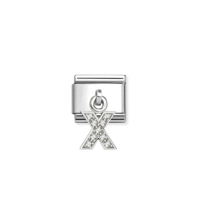 Nomination Silvershine Letter X CZ Drop Charm