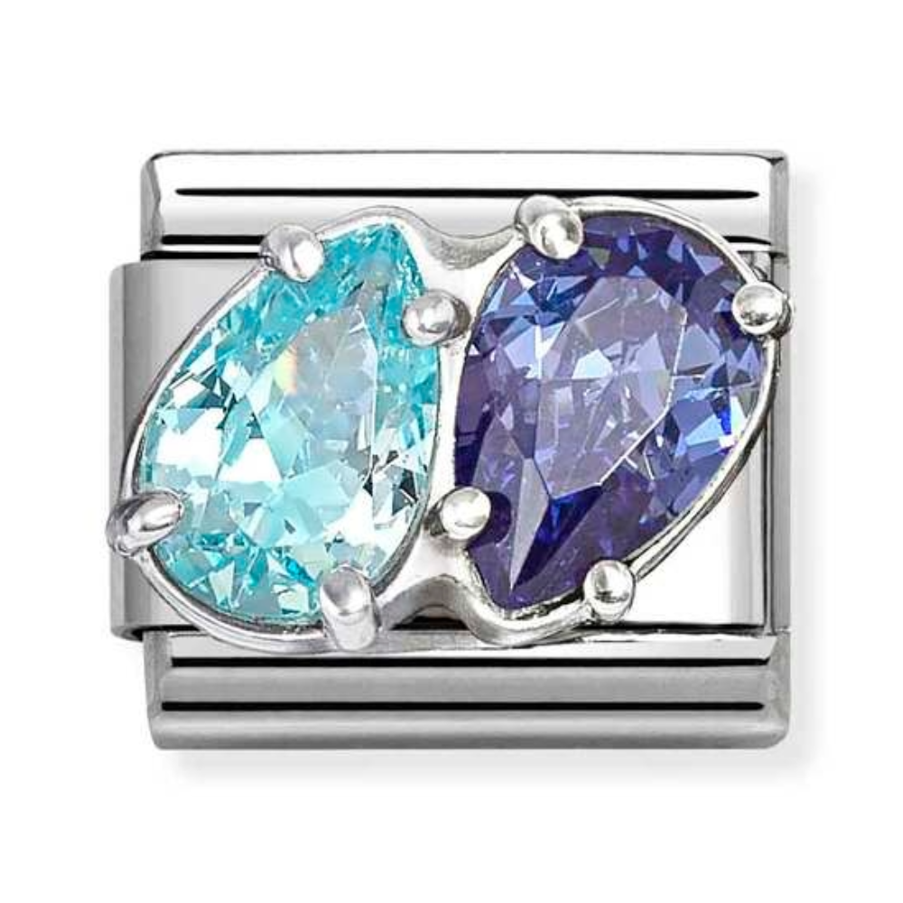 Nomination 2 Shade Blue Double Stone Charm