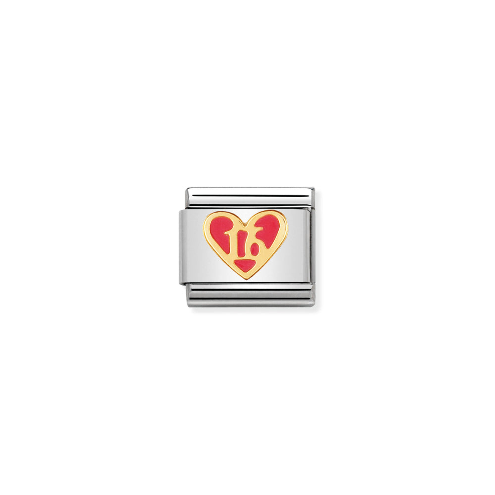 Nomination Pink Heart '16' Charm
