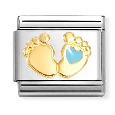 Composable Blue Baby Feet Charm