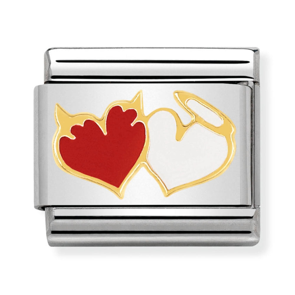 Nomination Angel & Devil Heart Charm