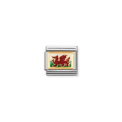 Classic Gold Enamel Welsh Flag