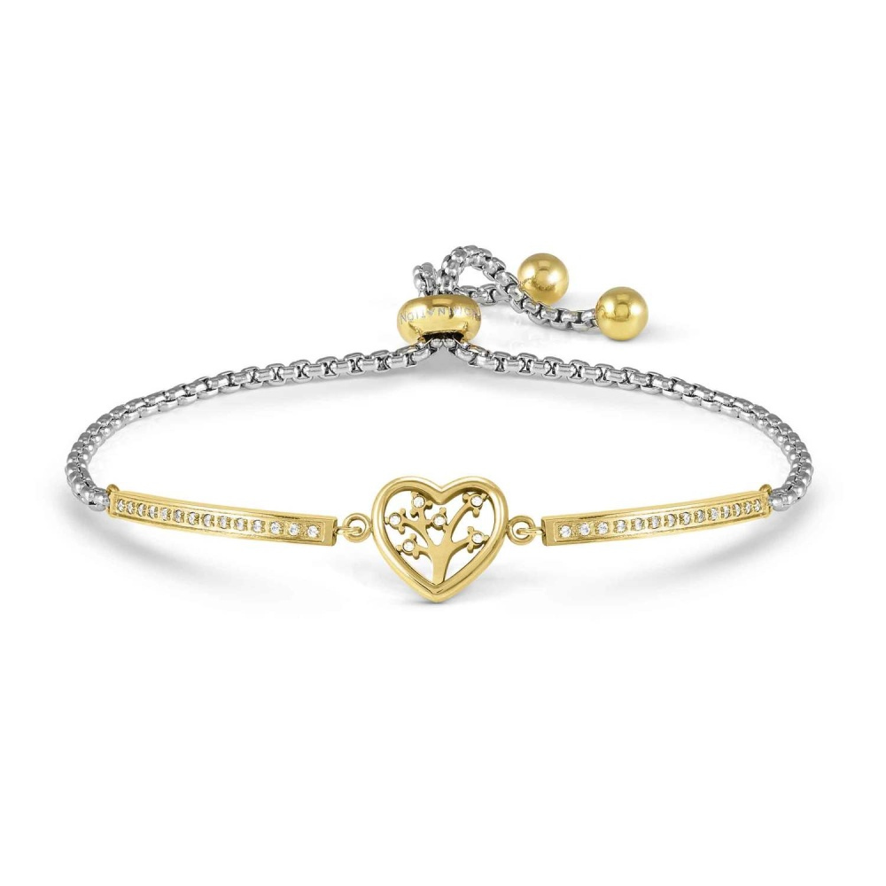 Gold Plated CZ Family Tree Heart Milleluci Bracelet