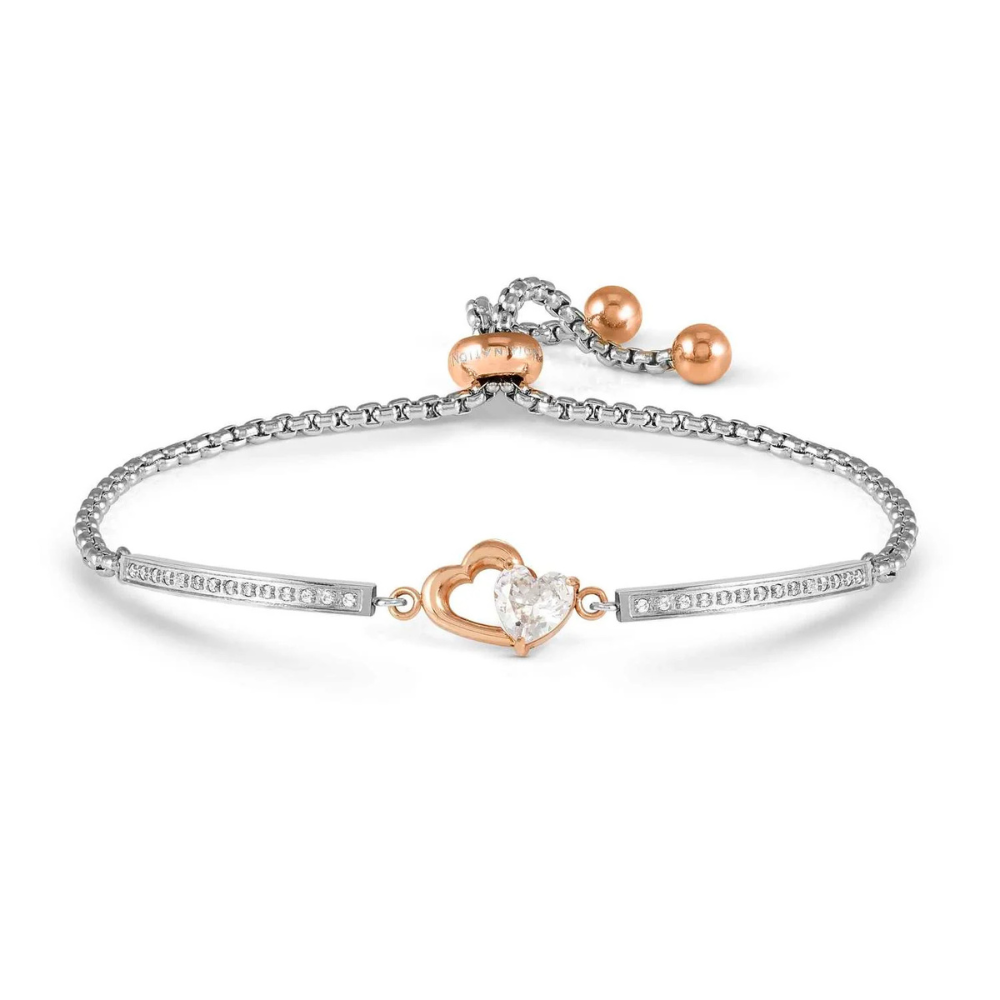 Rose Gold Plated CZ Heart Milleluci Bracelet