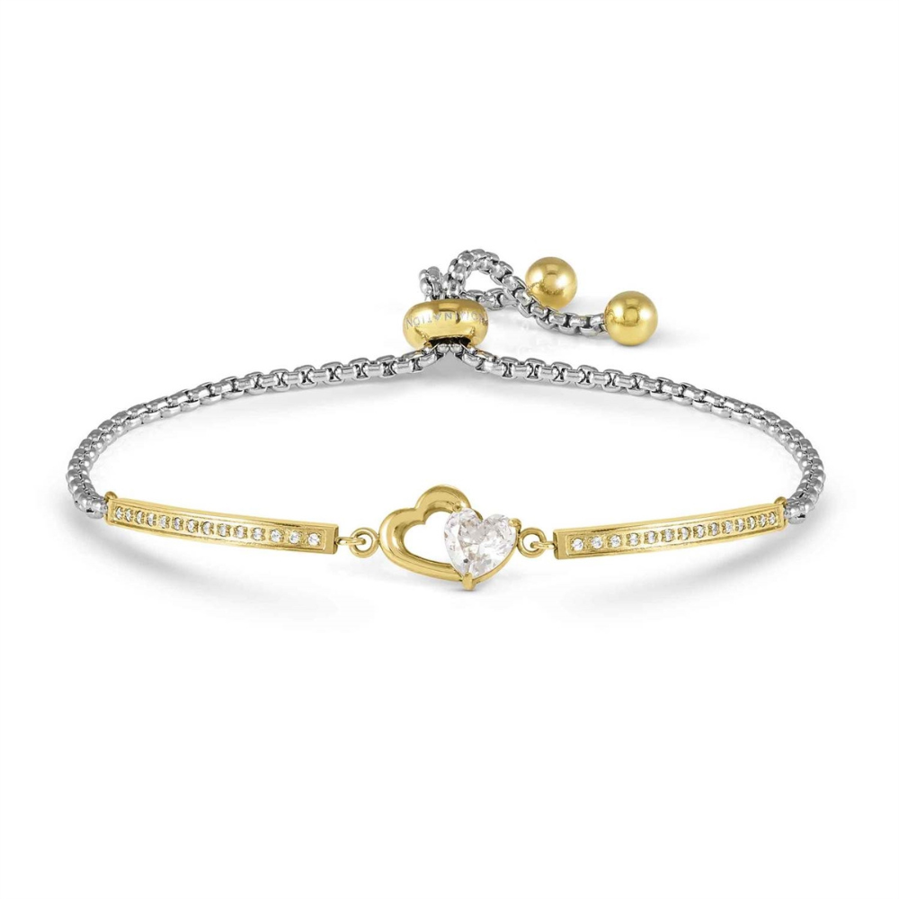 Gold Plated CZ Heart Milleluci Bracelet