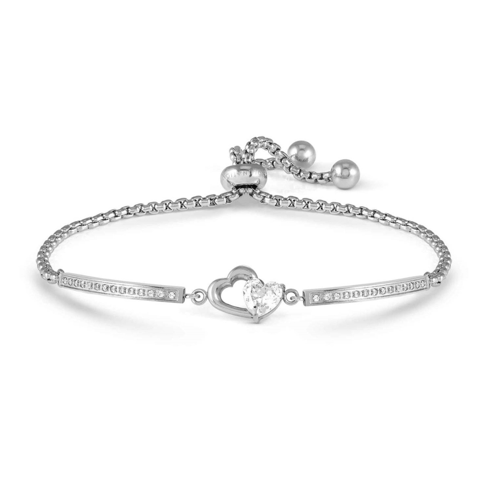 Sterling Silver CZ Heart Milleluci Bracelet