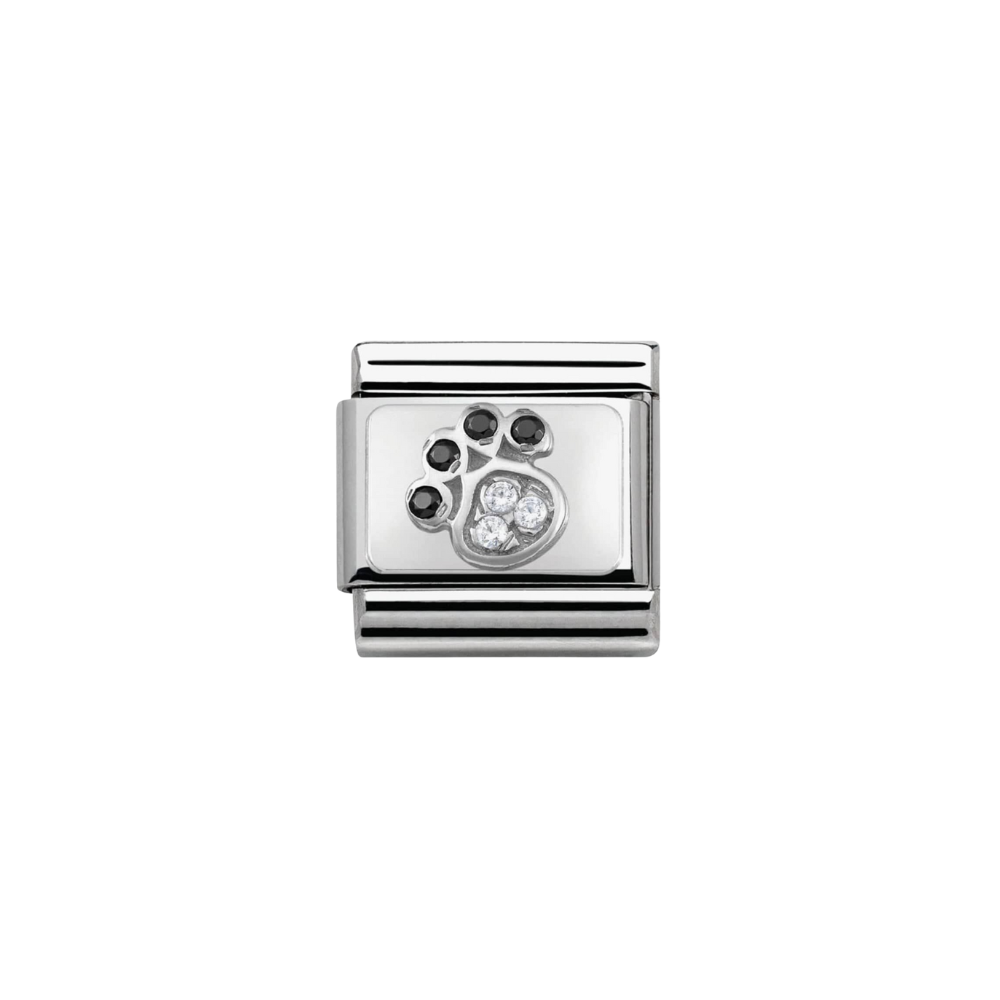 Silvershine pawprint charm